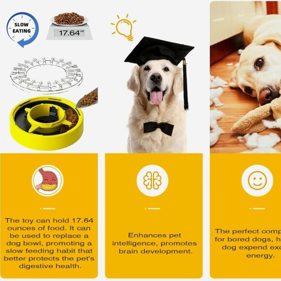 Slow Feeder Dog Bowl~ 17.64 Ounce Capacity- Polypropylene Material- For all size - Picture 6 of 8